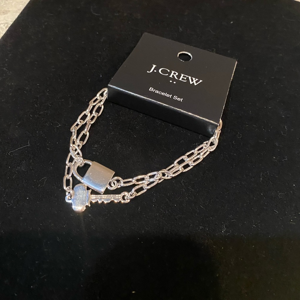 J. Crew Layered Lock and Key Bracelet.